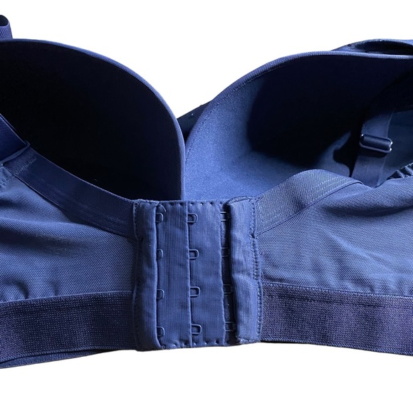 Deesse Lingerie Women's Blue Polka Dot Wireless Bra - Picture 3 of 7